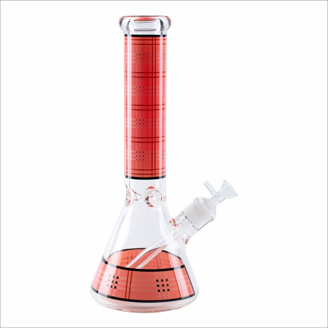 14''-7MM CHECK PATTERN GLASS BONG