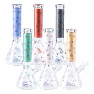 PREMIUM BOROSILICATE GLASS BEAKER WATER BONG MG-11  14" 7MM