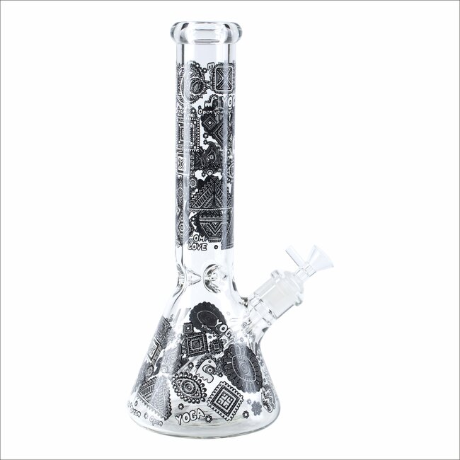 14'' 7MM GLOW IN THE DARK BEAKER  BONG MG-06