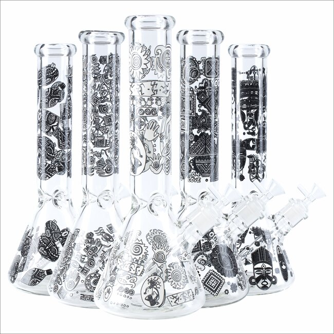 PREMIUM BOROSILICATE GLASS BEAKER WATER BONG MG-06 14" 7MM
