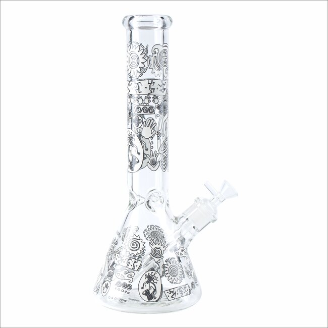 14'' 7MM GLOW IN THE DARK BEAKER  BONG MG-06