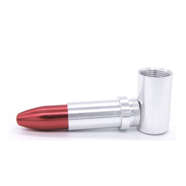 LIPSTICK PORTABLE METAL PIPE BLACK+RED YD4098