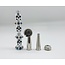 ENAMEL BEADED 3 SKULL METAL PIPE-YD073