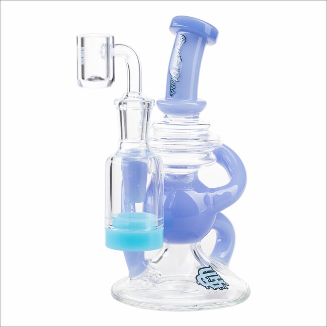 CRYSTAL GLASS 6.3'' RECYCLER DAB RIG C6310