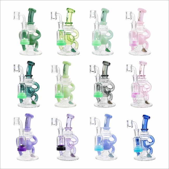 CRYSTAL GLASS 6.3'' RECYCLER DAB RIG C6310