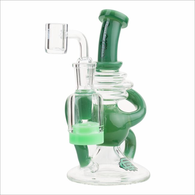 CRYSTAL GLASS 6.3'' RECYCLER DAB RIG C6310