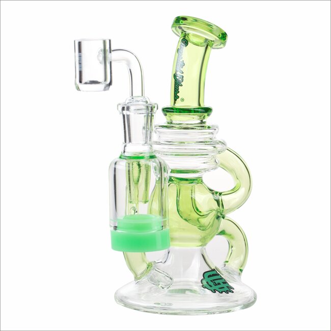 CRYSTAL GLASS 6.3'' RECYCLER DAB RIG C6310