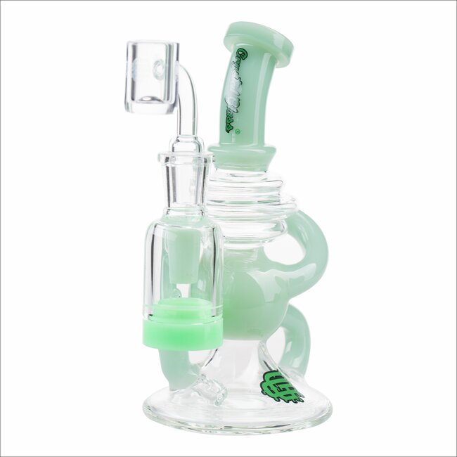 CRYSTAL GLASS 6.3'' RECYCLER DAB RIG C6310