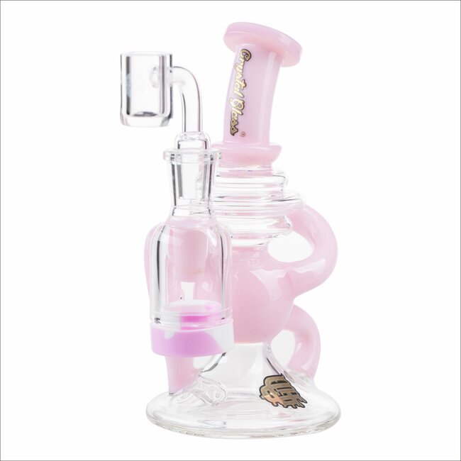 CRYSTAL GLASS 6.3'' RECYCLER DAB RIG C6310