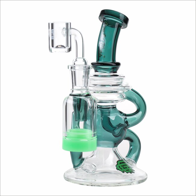 CRYSTAL GLASS 6.3'' RECYCLER DAB RIG C6310