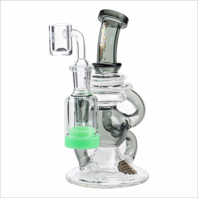 CRYSTAL GLASS 6.3'' RECYCLER DAB RIG C6310