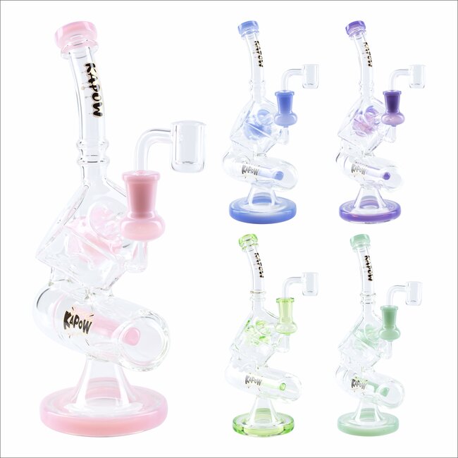 KAPOW 10'' INLINE SWISS PERC CUBE RIG BENT NECK C6302