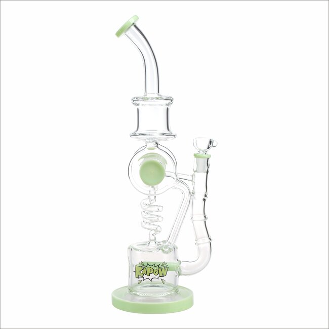 KAPOW 15'' RECYCLE BENT NACK GLASS PIPE C1570