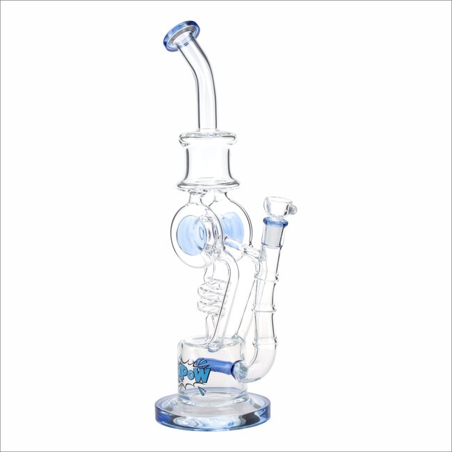 KAPOW 15'' RECYCLE BENT NACK GLASS PIPE C1570