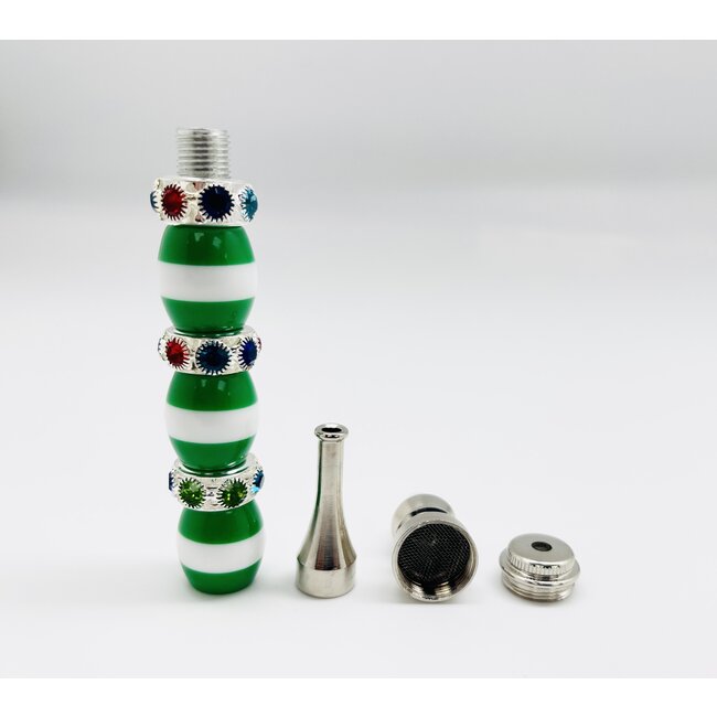 MULTI COLOUR ROUND BEAD STRAIGHT METAL PIPE-YD151