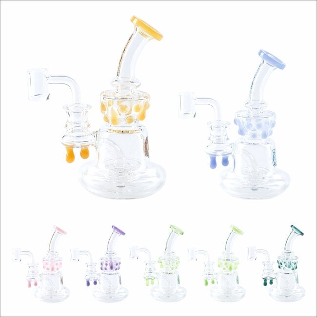 CRYSTAL GLASS 6.3''  HONEY DRIP DAB RIG  C6207