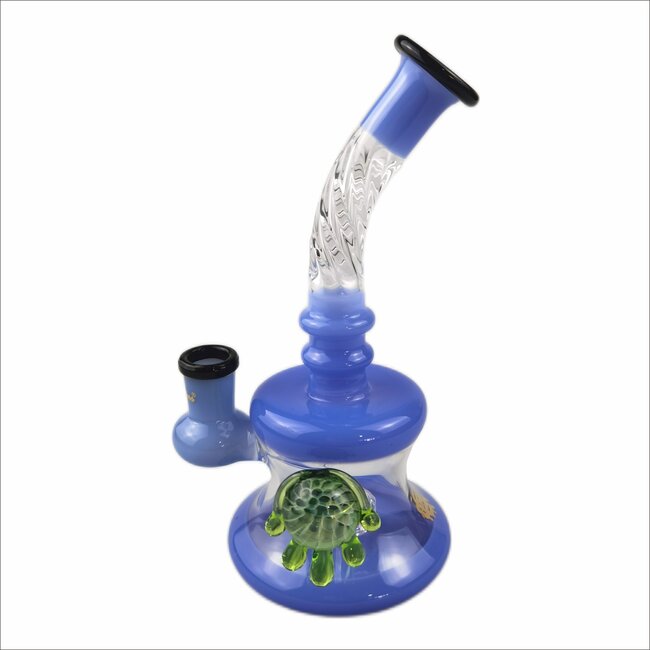 CRYSTAL GLASS 7'' HONEY DRIP HONEYCOMB MARBLE DAB RIG C6217
