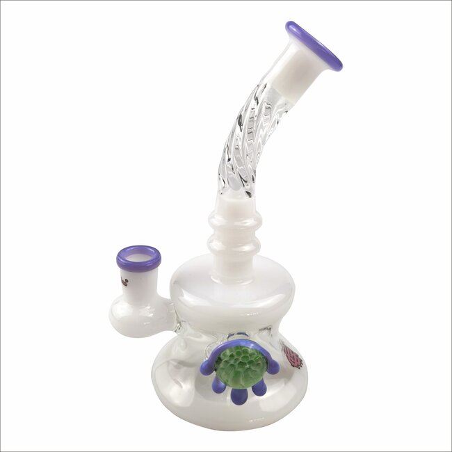 CRYSTAL GLASS 7'' HONEY DRIP HONEYCOMB MARBLE DAB RIG C6217