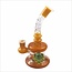 CRYSTAL GLASS 7'' HONEY DRIP HONEYCOMB MARBLE DAB RIG C6217