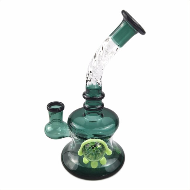 CRYSTAL GLASS 7'' HONEY DRIP HONEYCOMB MARBLE DAB RIG C6217