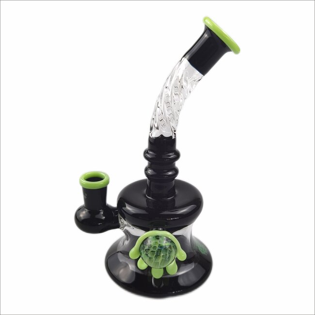 CRYSTAL GLASS 7'' HONEY DRIP HONEYCOMB MARBLE DAB RIG C6217