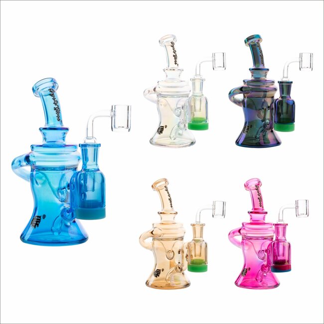 CRYSTAL GLASS 6.3''  IRIDESCENT DAB RIG C6266