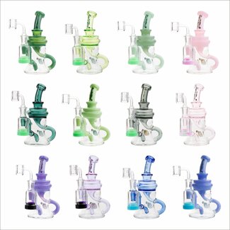 CRYSTAL GLASS CRYSTAL GLASS 6.5"-5ML RECLAIM DOUBLE ARM INLINE RECYCLER C6298