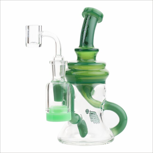 CRYSTAL GLASS 6.5" 5ML RECLAIM DOUBLE ARM INLINE RECYCLER C6298