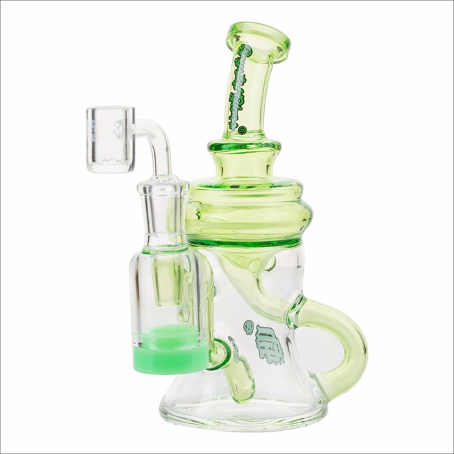 CRYSTAL GLASS 6.5" 5ML RECLAIM DOUBLE ARM INLINE RECYCLER C6298