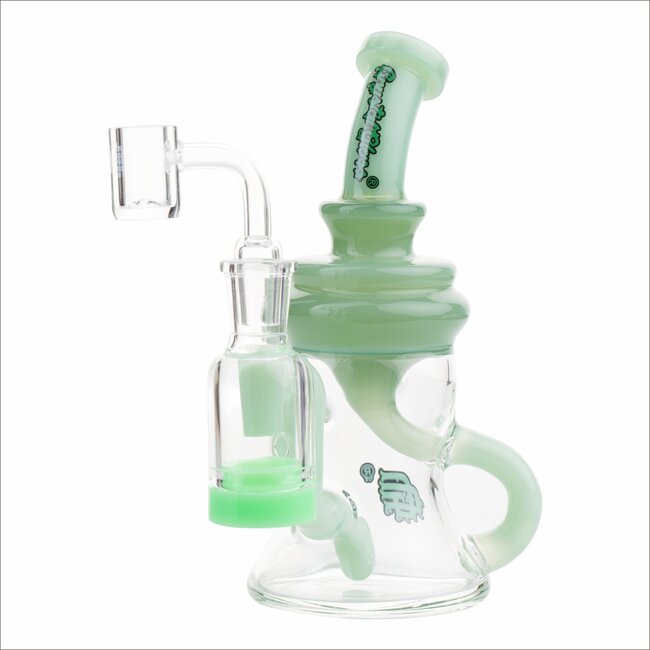 CRYSTAL GLASS 6.5" 5ML RECLAIM DOUBLE ARM INLINE RECYCLER C6298