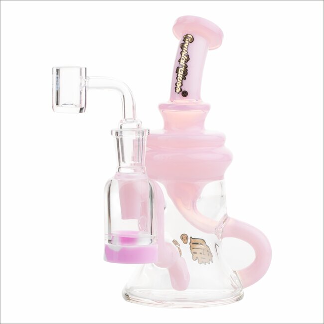 CRYSTAL GLASS 6.5" 5ML RECLAIM DOUBLE ARM INLINE RECYCLER C6298