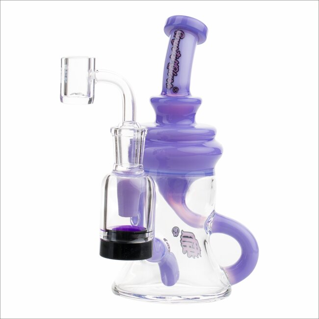 CRYSTAL GLASS 6.5" 5ML RECLAIM DOUBLE ARM INLINE RECYCLER C6298