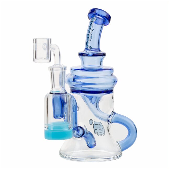 CRYSTAL GLASS 6.5" 5ML RECLAIM DOUBLE ARM INLINE RECYCLER C6298