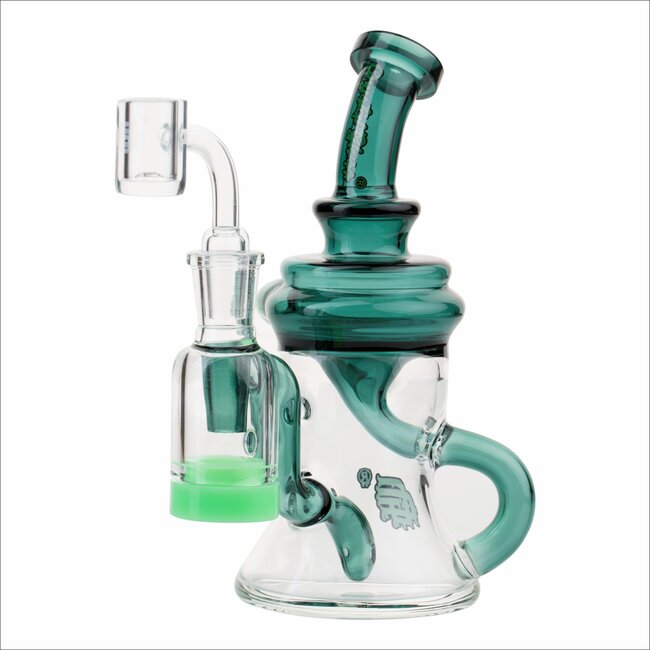 CRYSTAL GLASS 6.5" 5ML RECLAIM DOUBLE ARM INLINE RECYCLER C6298
