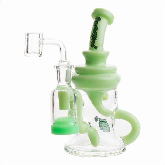 CRYSTAL GLASS 6.5" 5ML RECLAIM DOUBLE ARM INLINE RECYCLER C6298