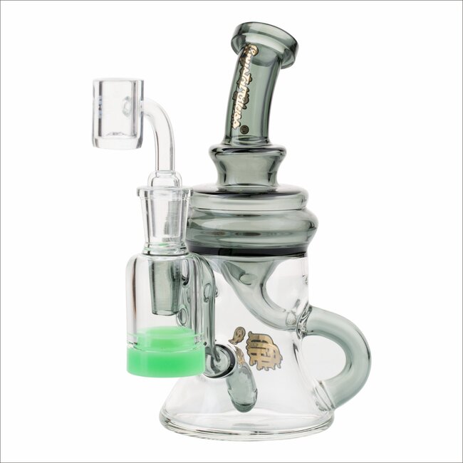 CRYSTAL GLASS 6.5" 5ML RECLAIM DOUBLE ARM INLINE RECYCLER C6298