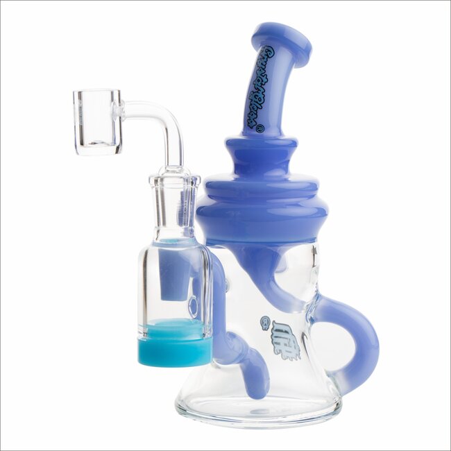 CRYSTAL GLASS 6.5" 5ML RECLAIM DOUBLE ARM INLINE RECYCLER C6298