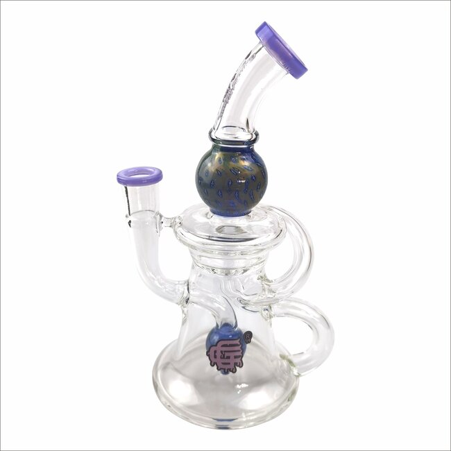 CRYSTAL GLASS 7'' RECYCLER  PERC RIG W/FUMED C6292