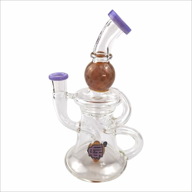 CRYSTAL GLASS 7'' RECYCLER  PERC RIG W/FUMED C6292