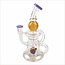 CRYSTAL GLASS 7'' RECYCLER  PERC RIG W/FUMED C6292