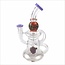 CRYSTAL GLASS 7'' RECYCLER  PERC RIG W/FUMED C6292