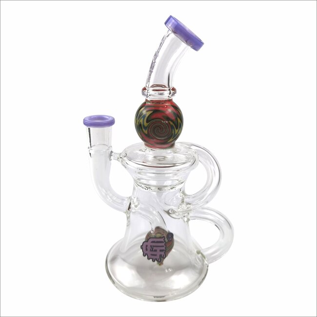 CRYSTAL GLASS 7'' RECYCLER  PERC RIG W/FUMED C6292
