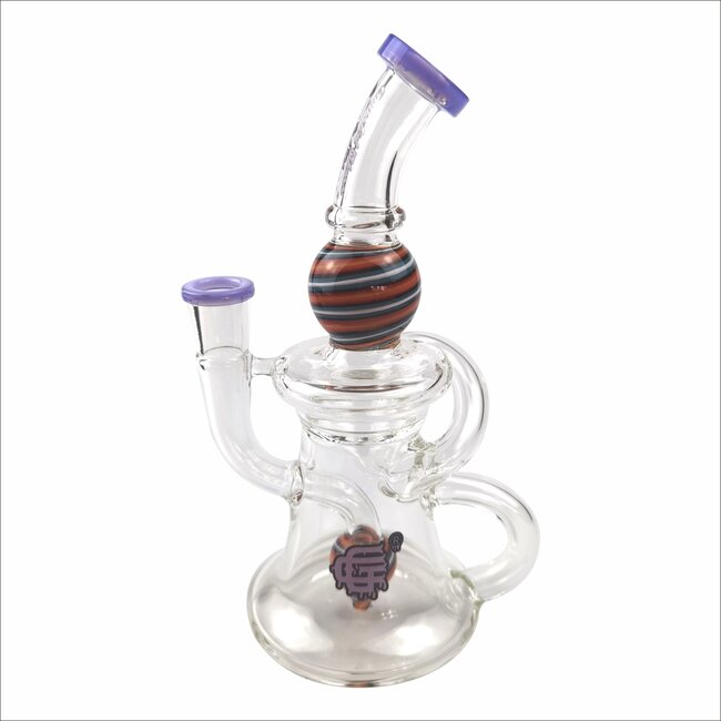 CRYSTAL GLASS 7'' RECYCLER  PERC RIG W/FUMED C6292