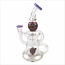 CRYSTAL GLASS 7'' RECYCLER  PERC RIG W/FUMED C6292