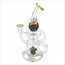 CRYSTAL GLASS 7'' RECYCLER  PERC RIG W/FUMED C6292