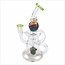 CRYSTAL GLASS CRYSTAL GLASS 7.5" RECYCLER WITH COLOR PERC C6292