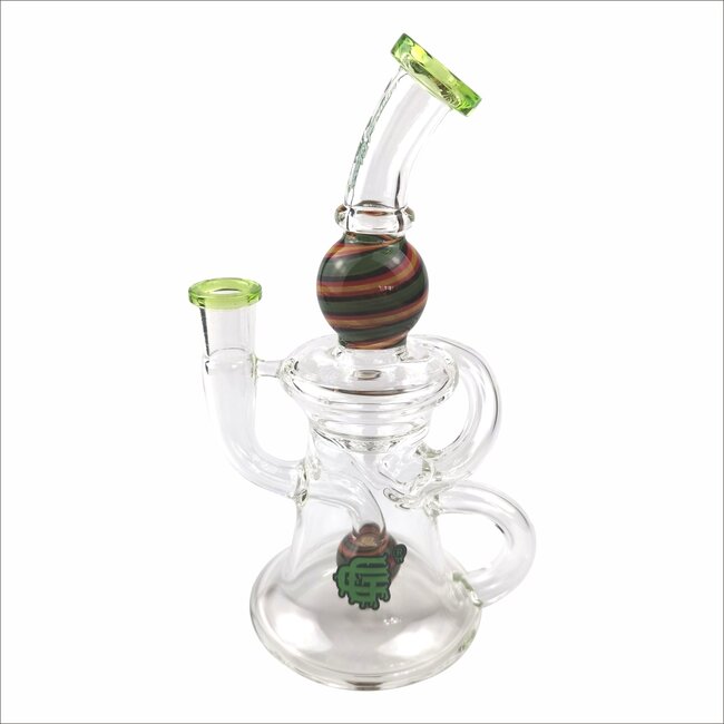 CRYSTAL GLASS 7'' RECYCLER  PERC RIG W/FUMED C6292
