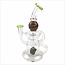 CRYSTAL GLASS 7'' RECYCLER  PERC RIG W/FUMED C6292
