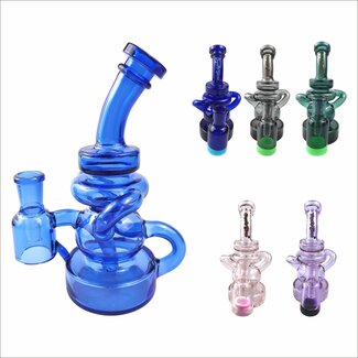 CRYSTAL GLASS CRYSTAL GLASS 6.7"  RECYCLER DAB RIG C6273