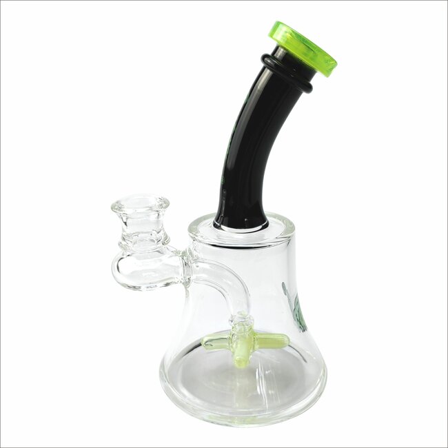 CRYSTAL GLASS 6.7" MINI BEAKER PROPELLOR  DAB RIG C6128